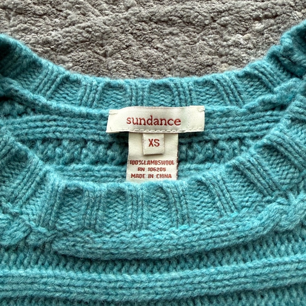 Sundance Cableknit Crewneck Wool Sweater | XS - Picture 6 of 7